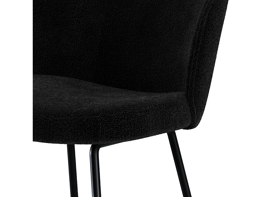 Set de 2 sillas para isla de cocina en tejido bouclé negro 66 cm - Groom