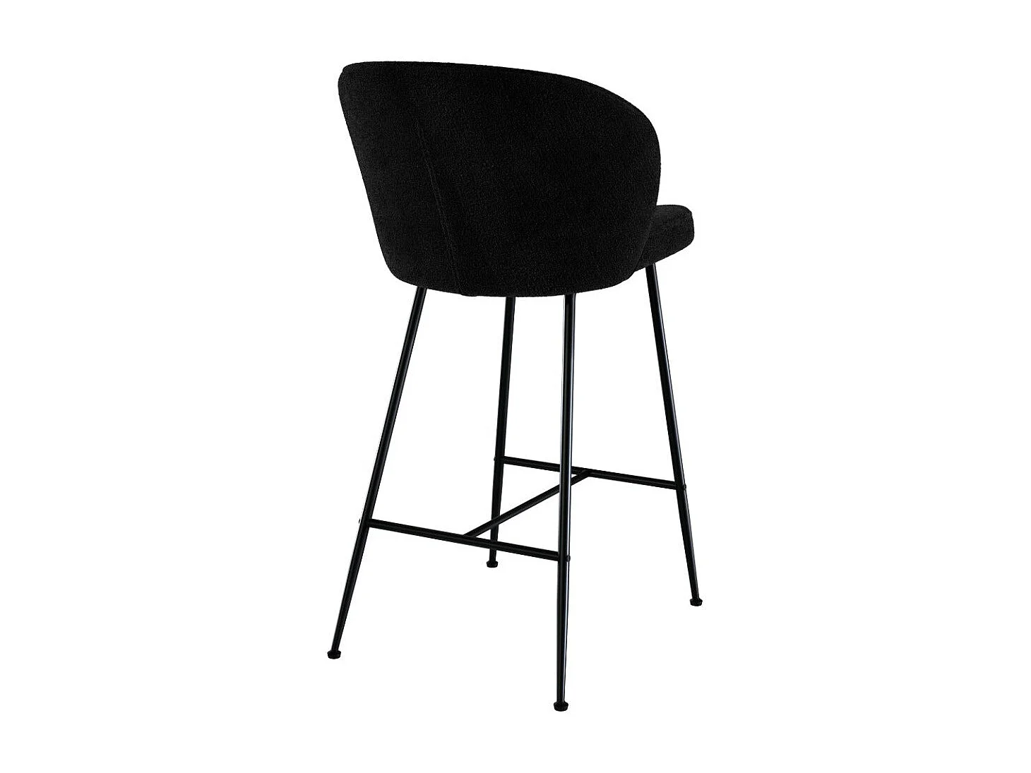 Set di 2 sedie per isola centrale in tessuto riccio nero 66 cm - Groom