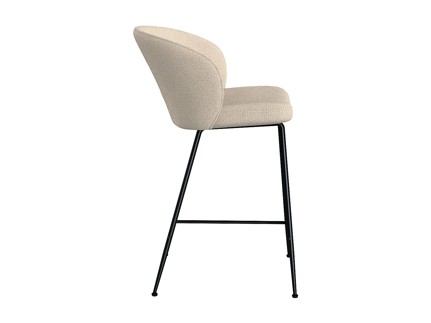 Set di 2 sedie per isola centrale in tessuto beige 66 cm - Groom