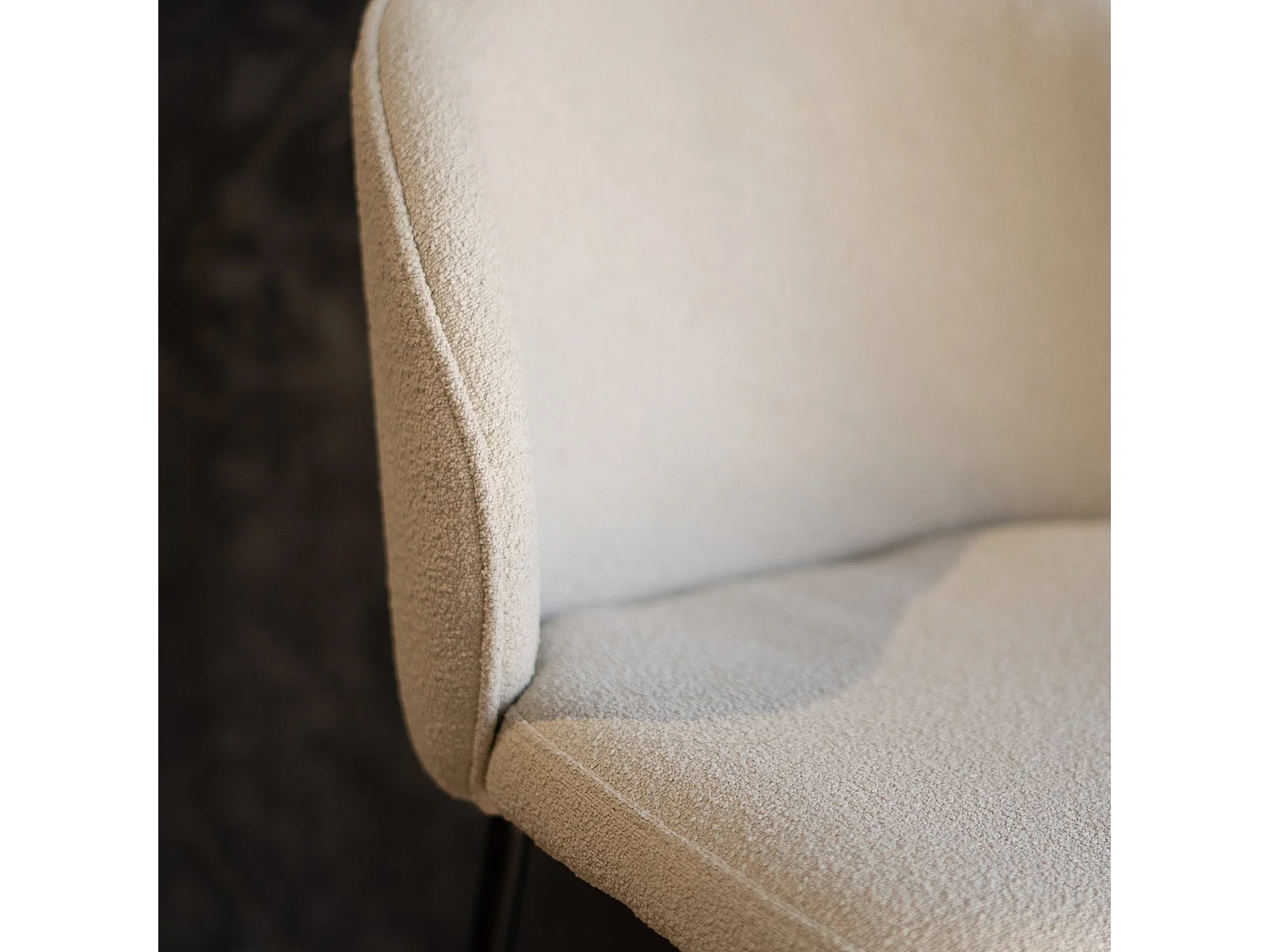 Lot de 2 chaises pour îlot central 66 cm en tissu bouclé beige - Groom