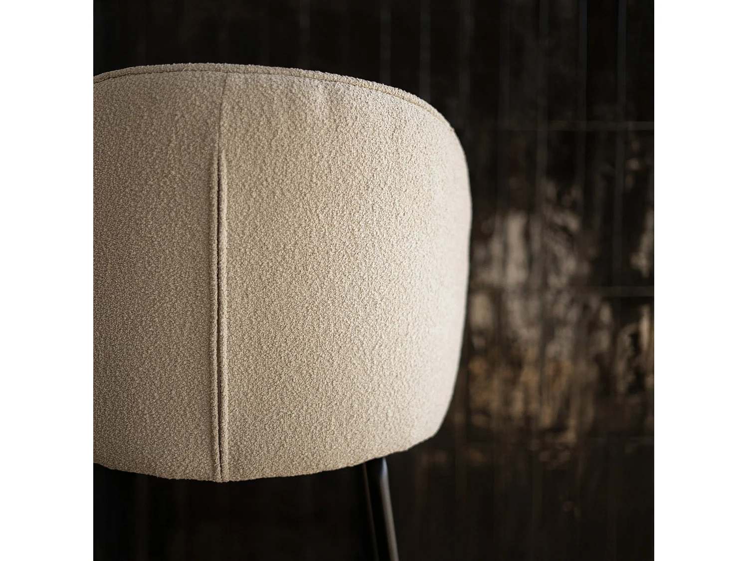 Lot de 2 chaises pour îlot central 66 cm en tissu bouclé beige - Groom