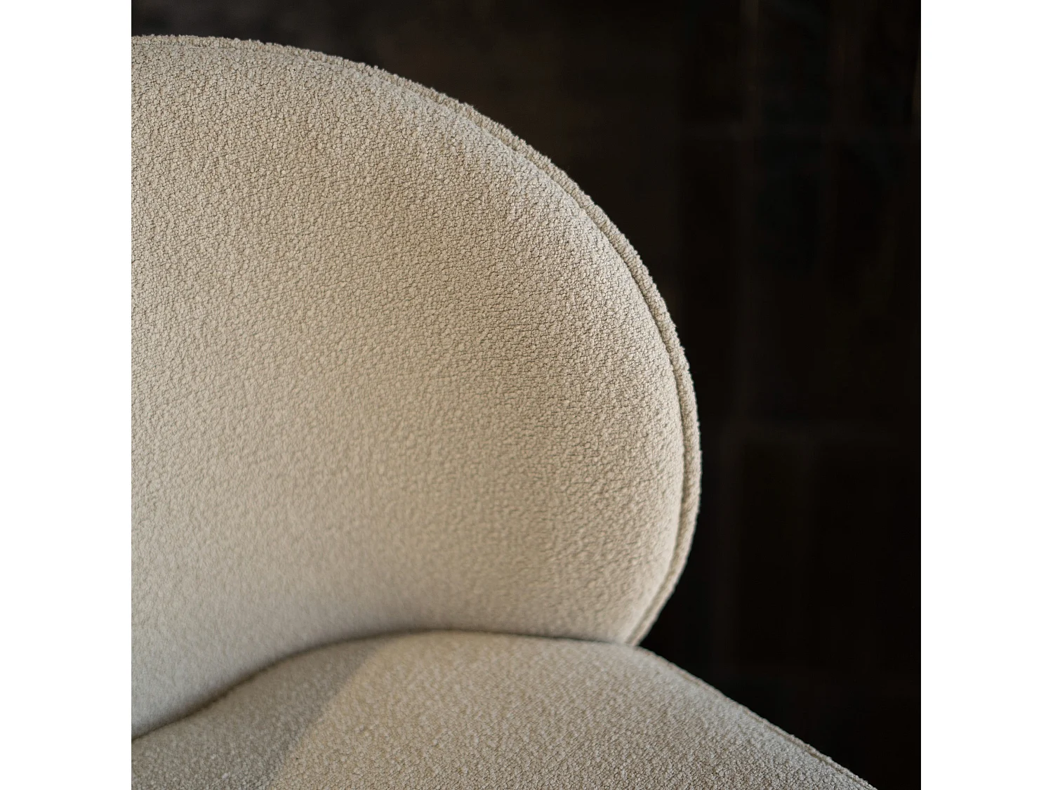 Lot de 2 chaises pour îlot central 66 cm en tissu bouclé beige - Groom