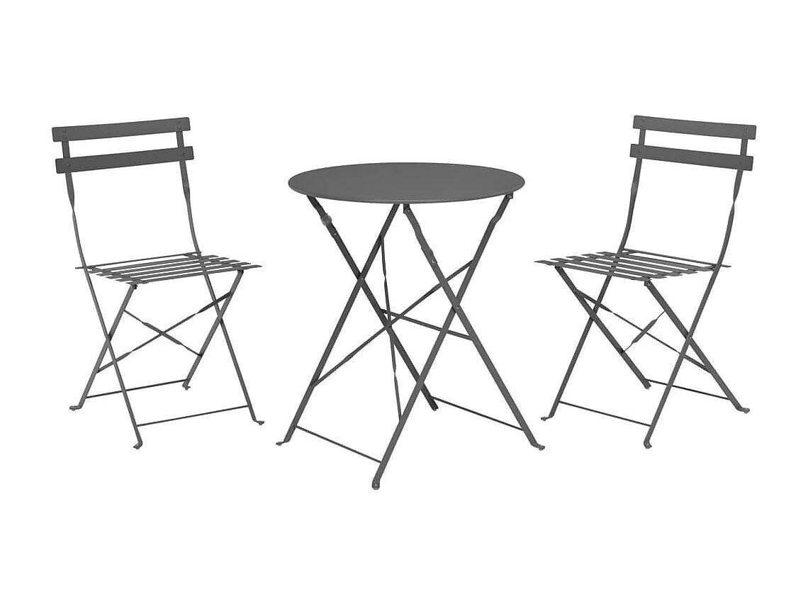 Set da Bistrot 3 pz Antracite Scuro Opaco