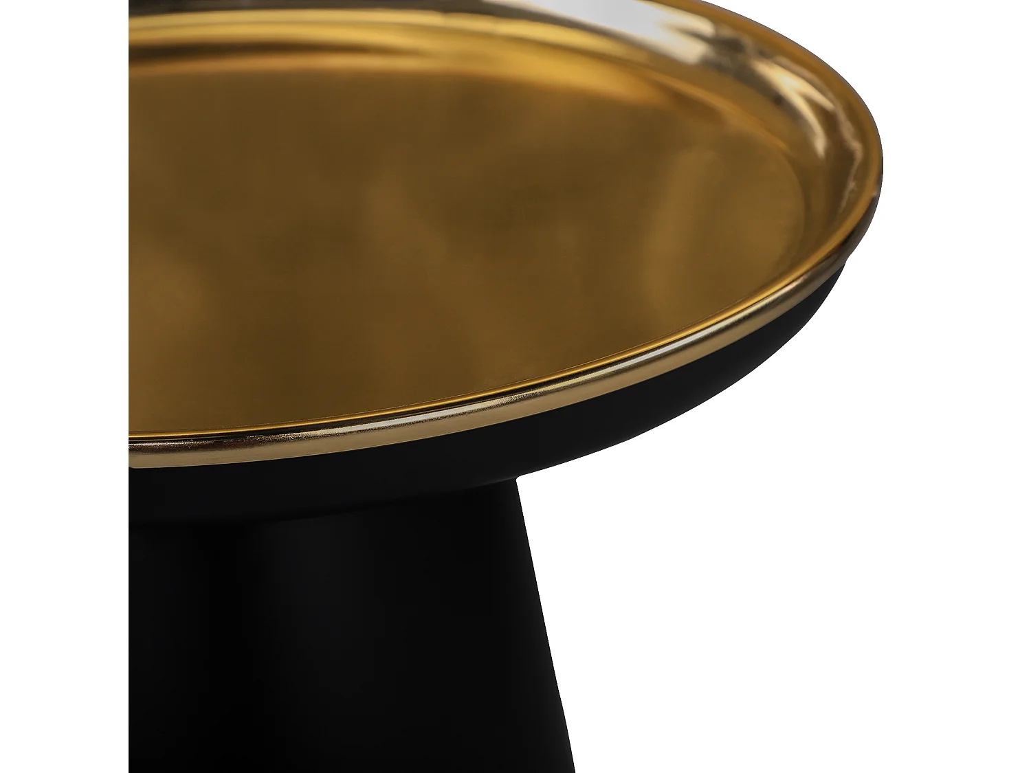 Table d'appoint table basse de salon en métal noir mat plateau doré WOMO-DESIGN