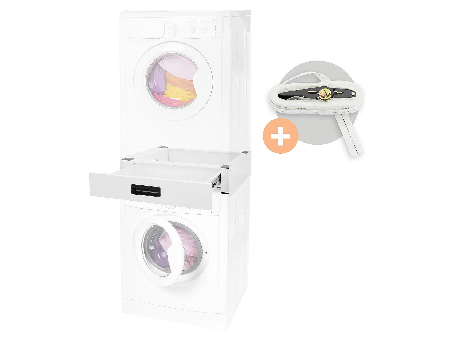 Cajón extraíble intermedio unión para lavadora y secadora blanco 54 x 60,5 cm