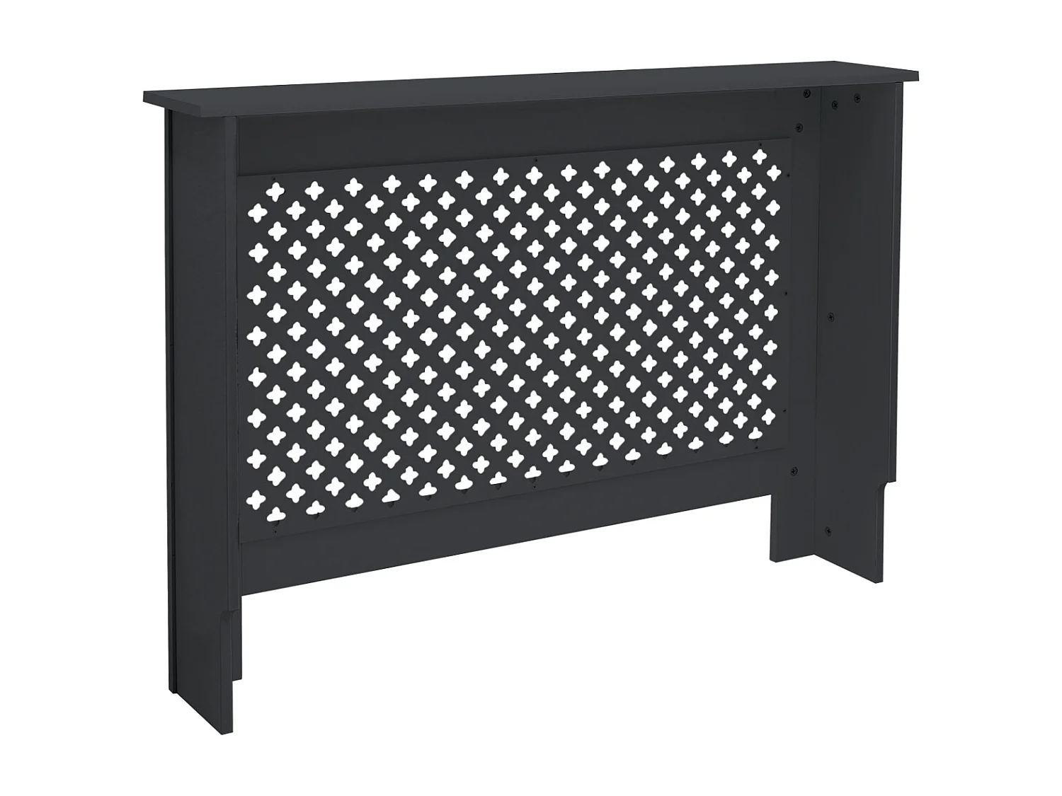 ECD Germany Cubierta para radiador 112x19x82 cm MDF lacado antracita diseño nido de abejas mueble rústico con acabado mate para calefacción de pared