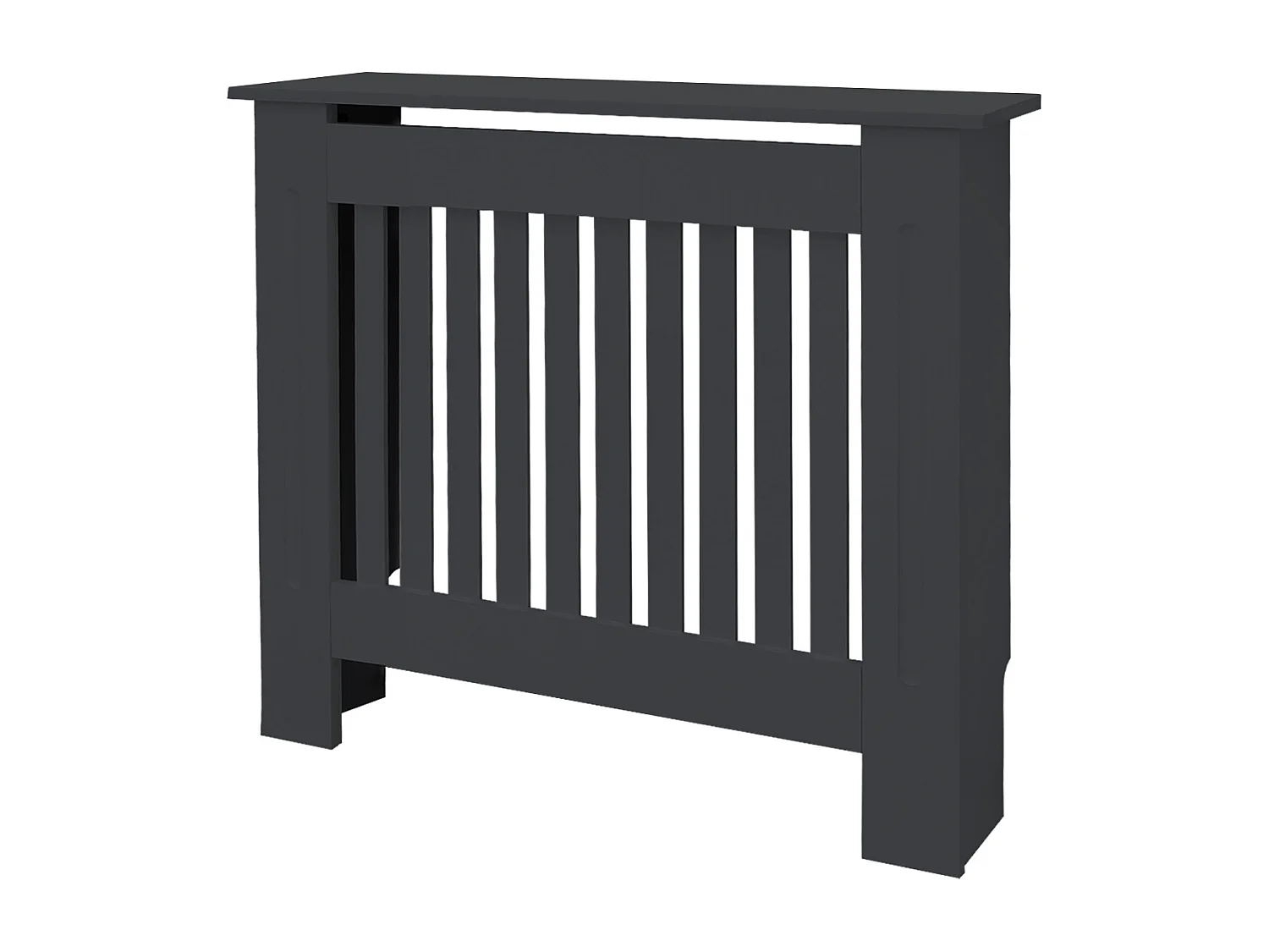 ECD Germany Cubierta para radiador 78 x 19 x 82 cm MDF lacado antracita diseño de láminas mueble rústico con acabado mate para calefacción de pared