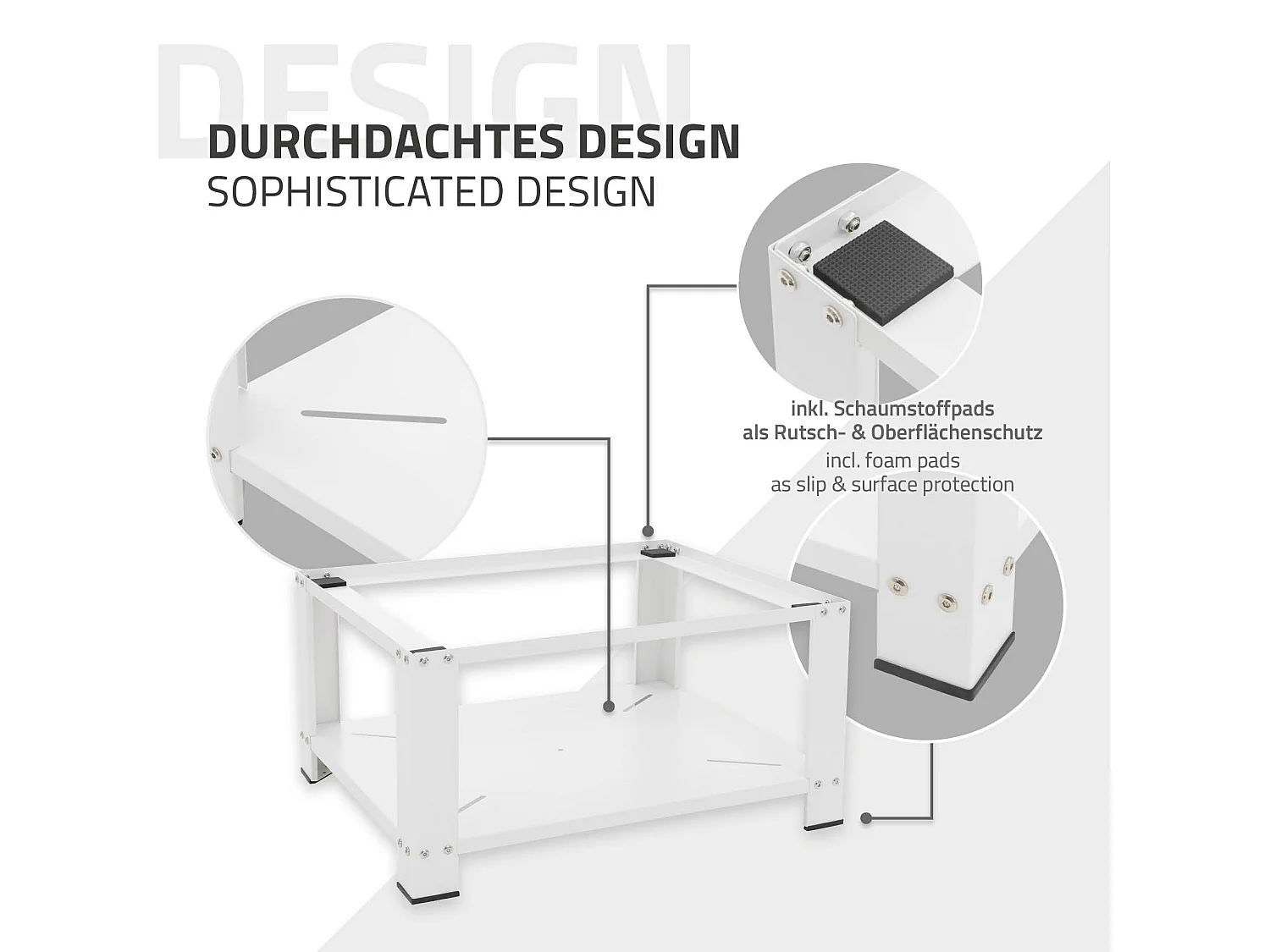 Base universale con ripiano per lavatrice e asciugatrice portata 150 kg bianco