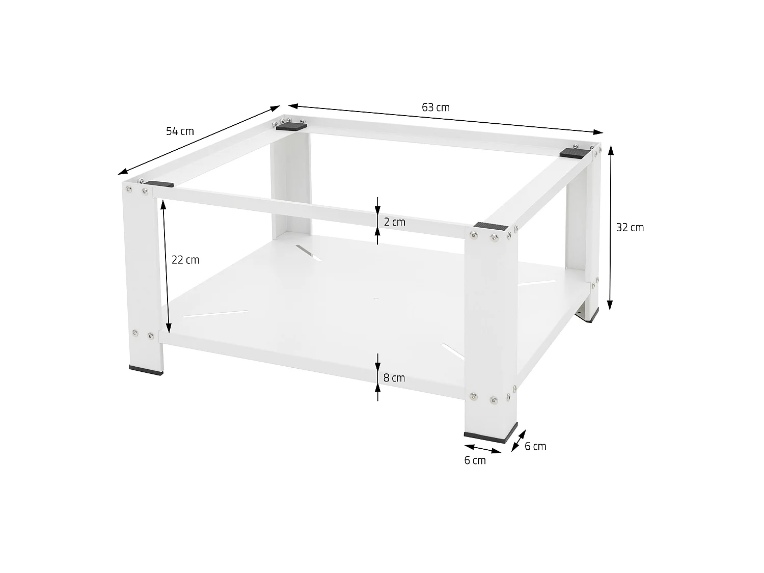 Base universale con ripiano per lavatrice e asciugatrice portata 150 kg bianco