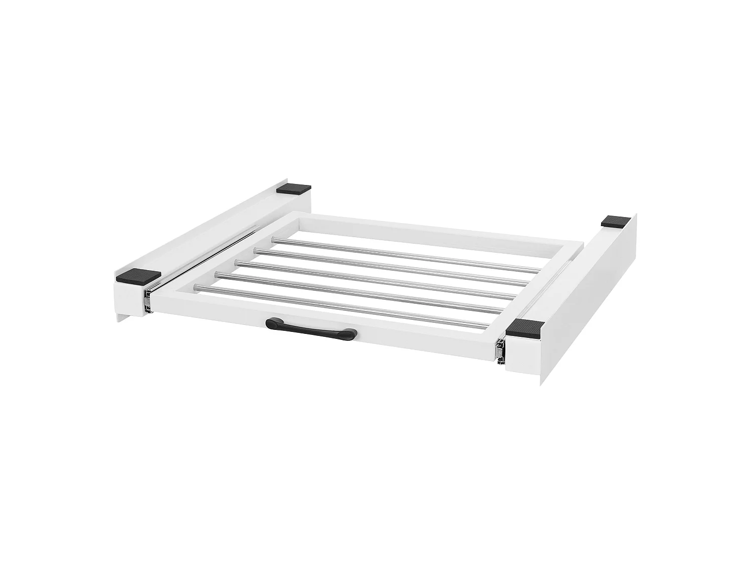 Estante extraíble intermedio para lavadora con toallero blanco 60x60 cm con asa