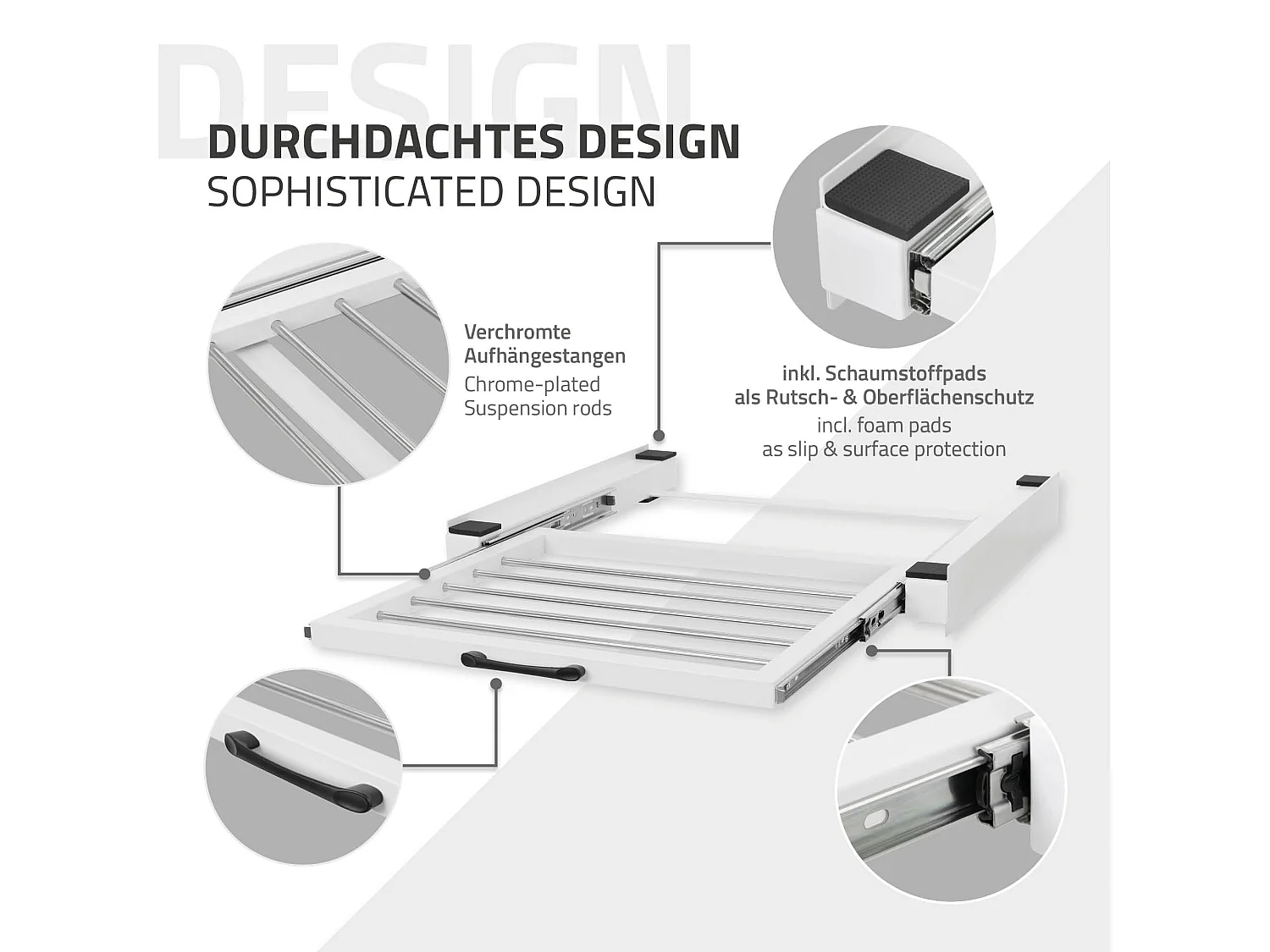 Ripiano estraibile lavatrice asciugatrice telaio intermedio con stendibiancheria