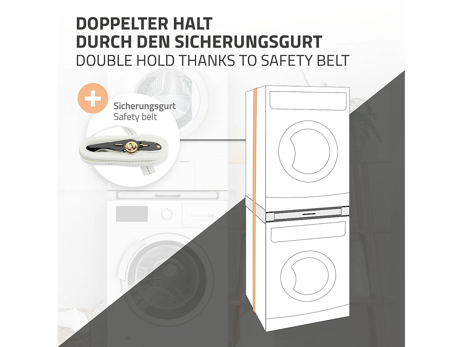 Ripiano estraibile lavatrice asciugatrice telaio intermedio con stendibiancheria