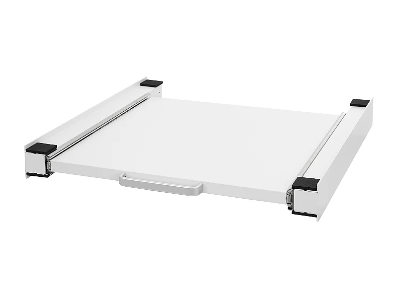 Estante extraíble intermedio entre lavadora y secadora blanco 60 x 60 cm con asa