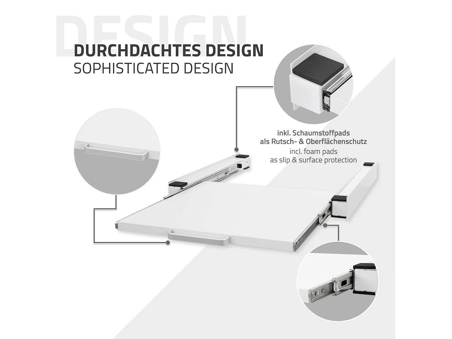 Ripiano estraibile lavatrice asciugatrice base telaio intermedio 60x60 cm bianco