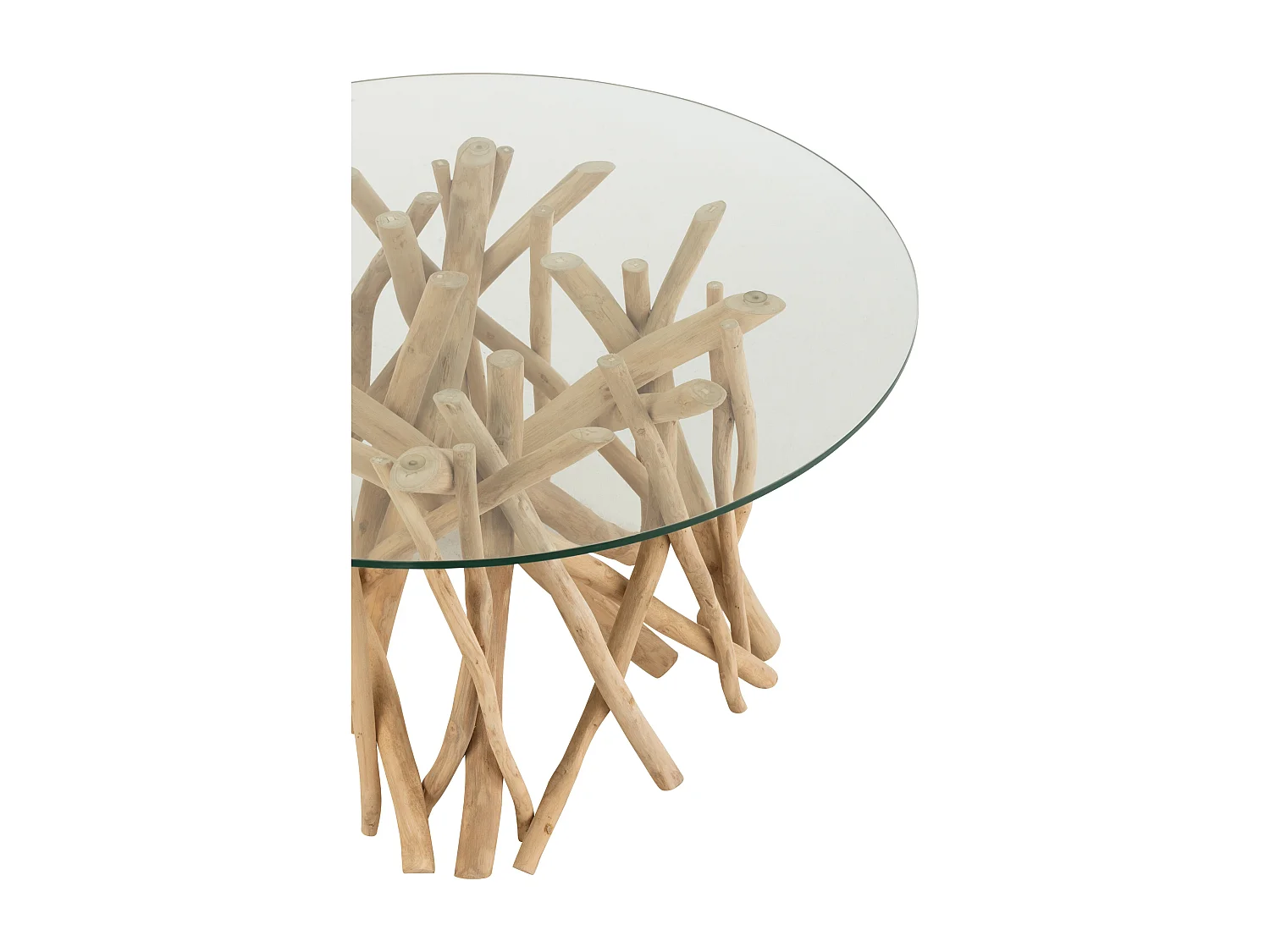 Table Basse en Teck "Driftwood" 63cm Naturel