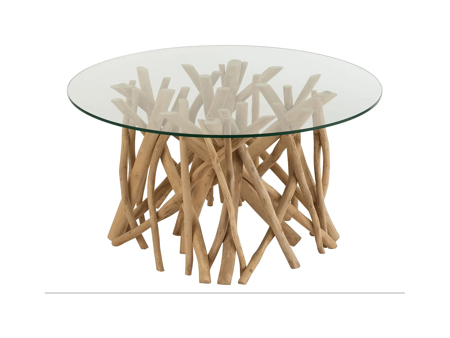 Table Basse en Teck "Driftwood" 63cm Naturel