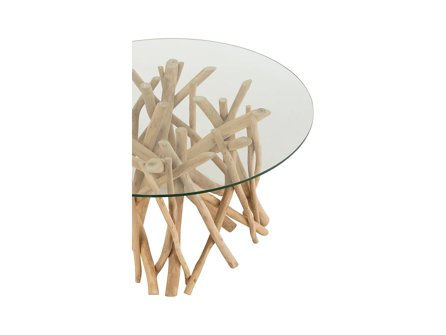 Table Basse en Teck "Driftwood" 63cm Naturel