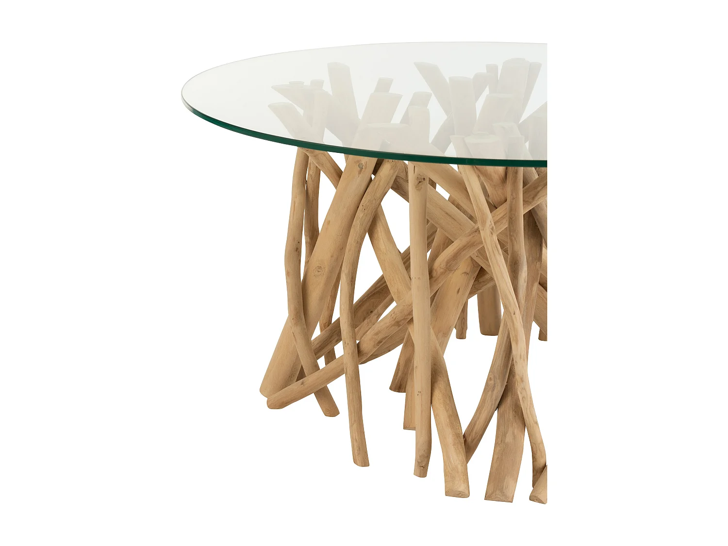 Charles salontafel met takken van natuurlijk teakhout D 63 cm