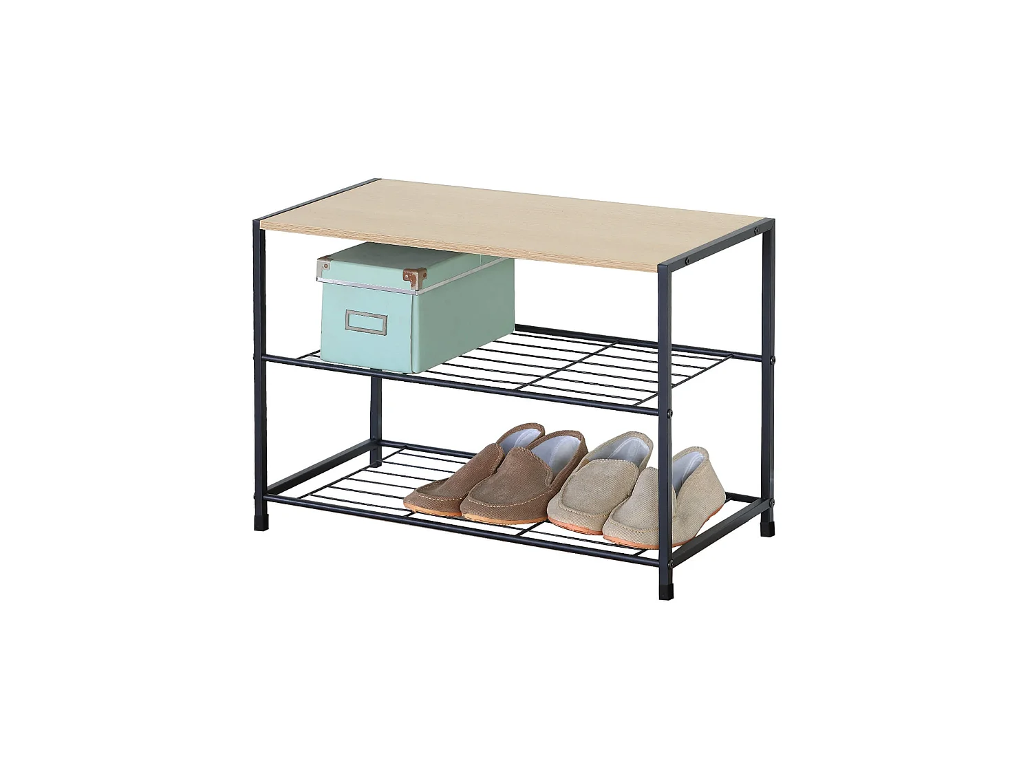 Scarpiera da Ingresso Organizer per Scarpe in Metallo con 3 Ripiani