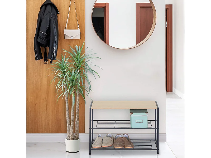Scarpiera da Ingresso Organizer per Scarpe in Metallo con 3 Ripiani