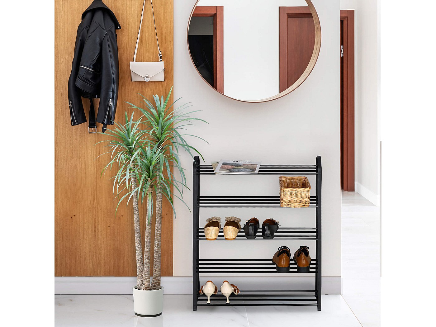 Scaffalatura Pieghevole In Bambù - 3 O 4 Strati, Per Scarpe, Bagno O Cucina, Multifunzione - Foto 11