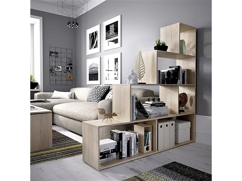 Estantería Ten 6 compartimentos natural 145x145x29 cm