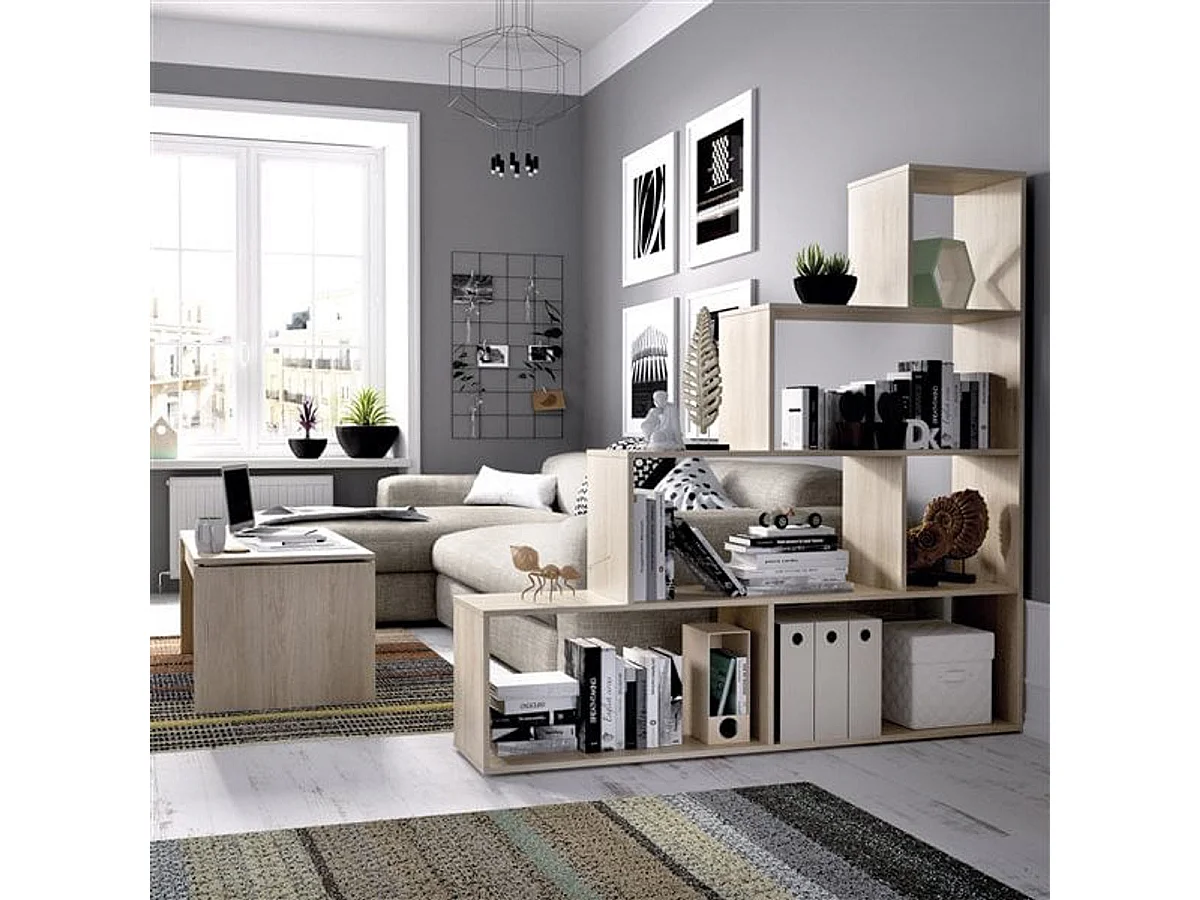 Estantería Ten 6 compartimentos natural 145x145x29 cm