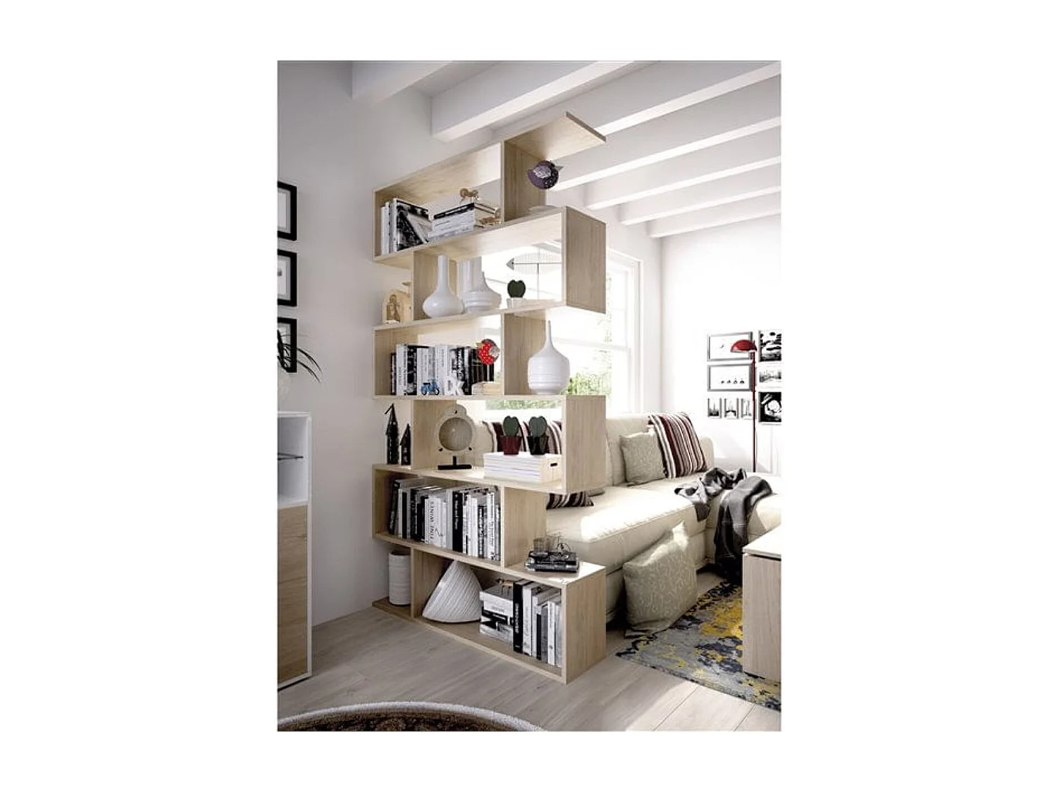 Estantería alta Lis natural 190x80x25 cm