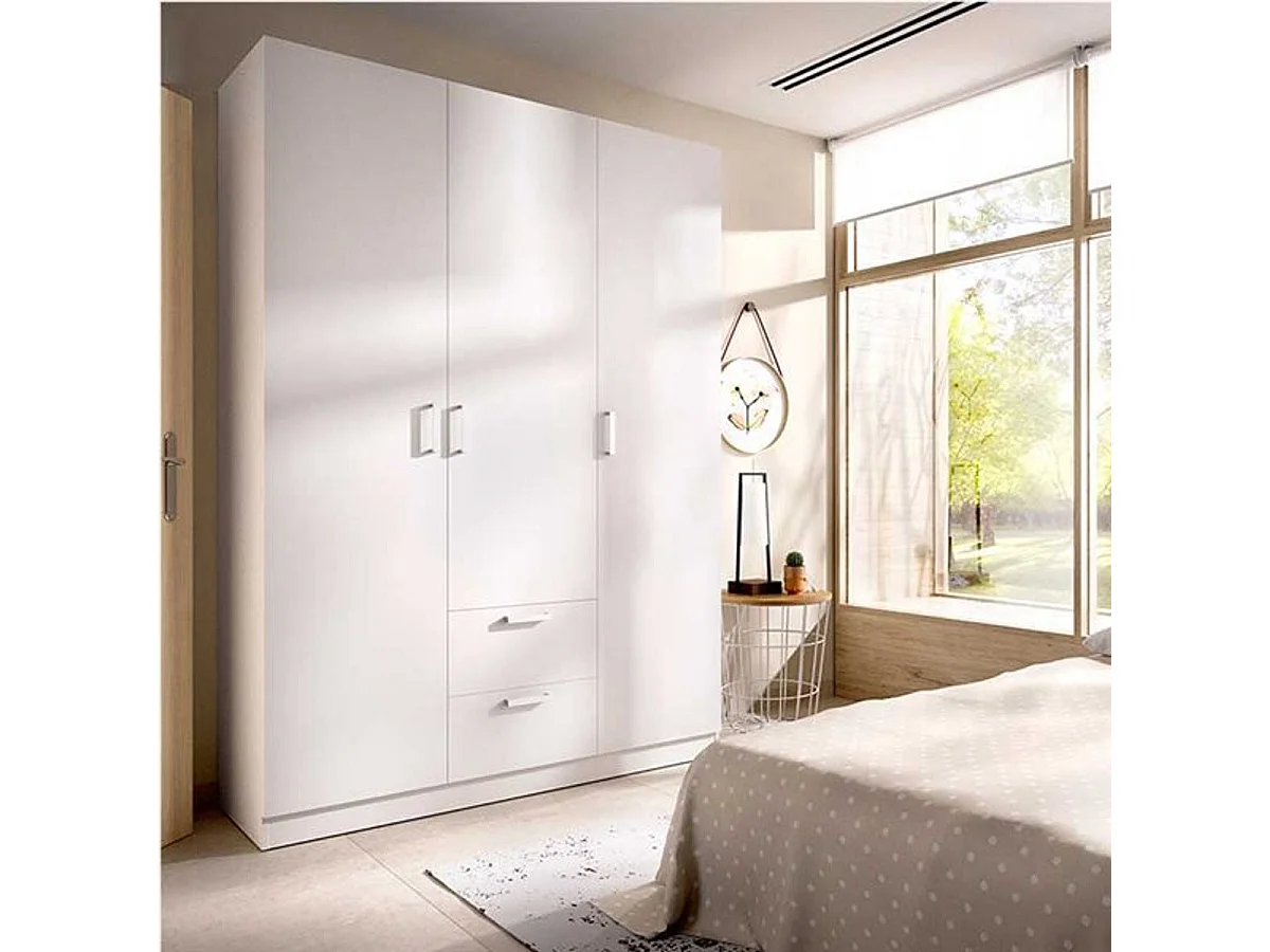 Armario Maxi 3 puertas+2 cajones blanco 215x150x52 cm