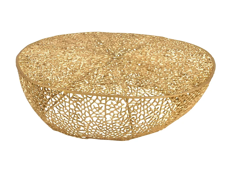 Table Basse Design "Corail" 114cm Or