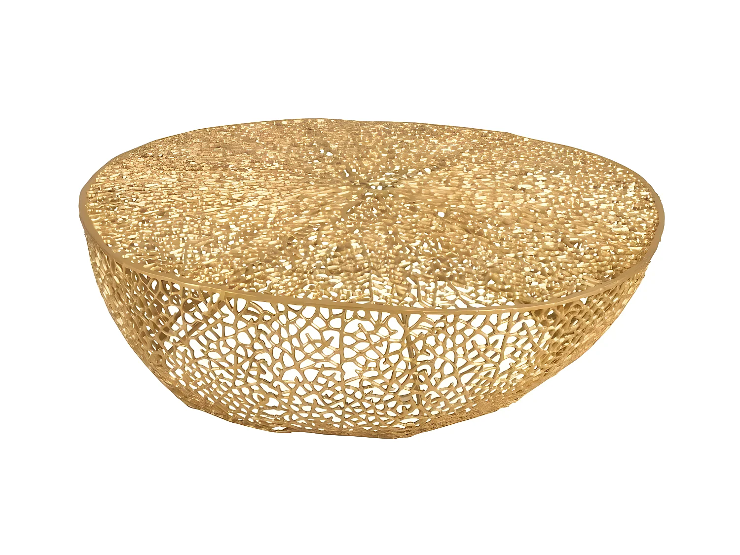 Table Basse Design "Corail" 114cm Or