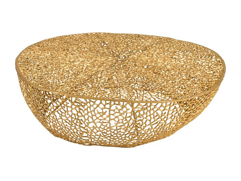 Mesa de centro redonda de metal dorado GeeraL 115 cm