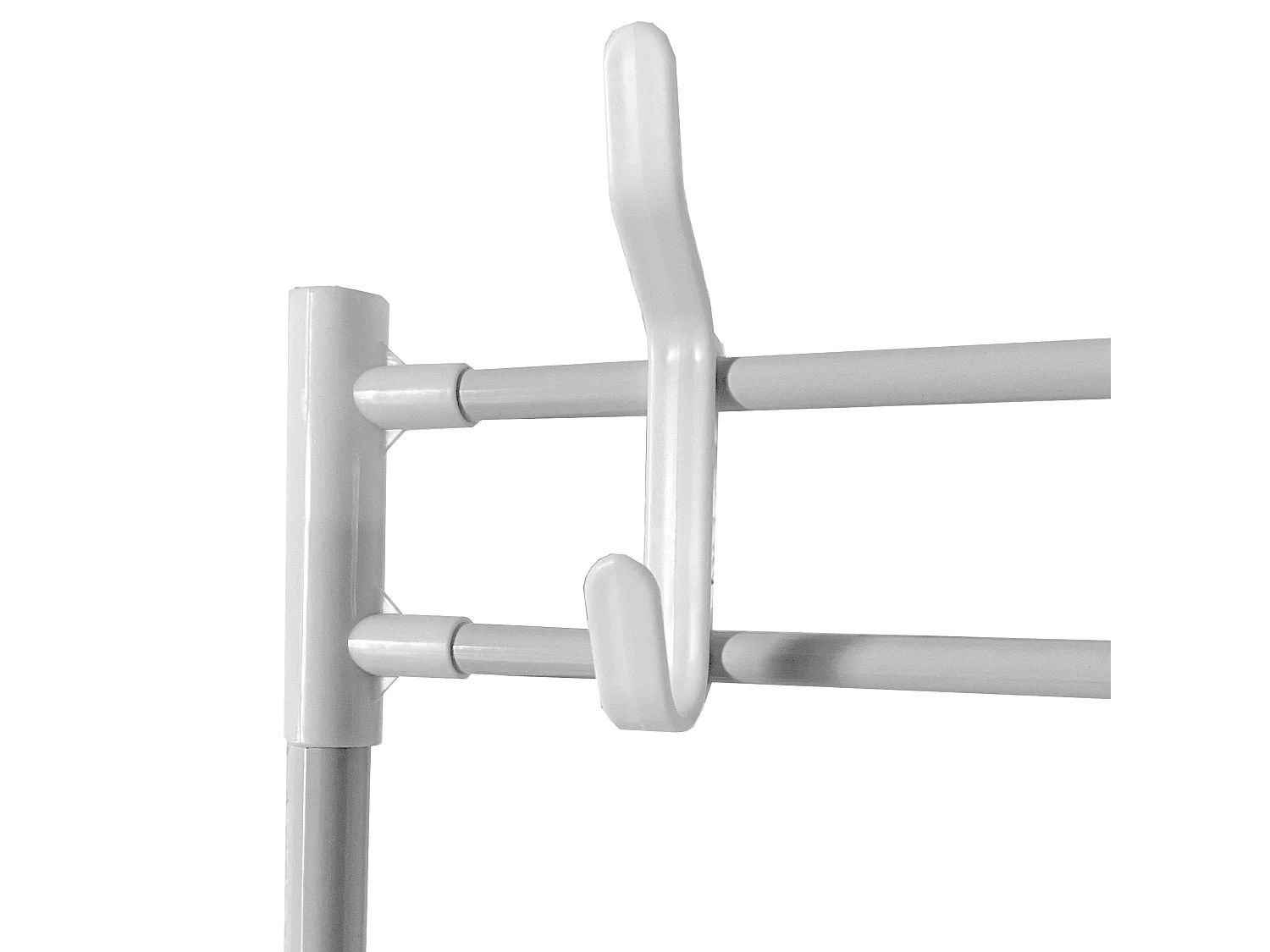 Appendiabiti da ingresso in metallo Nyana Home 155x60x28cm, 4 ripiani, 8 grucce Bianco