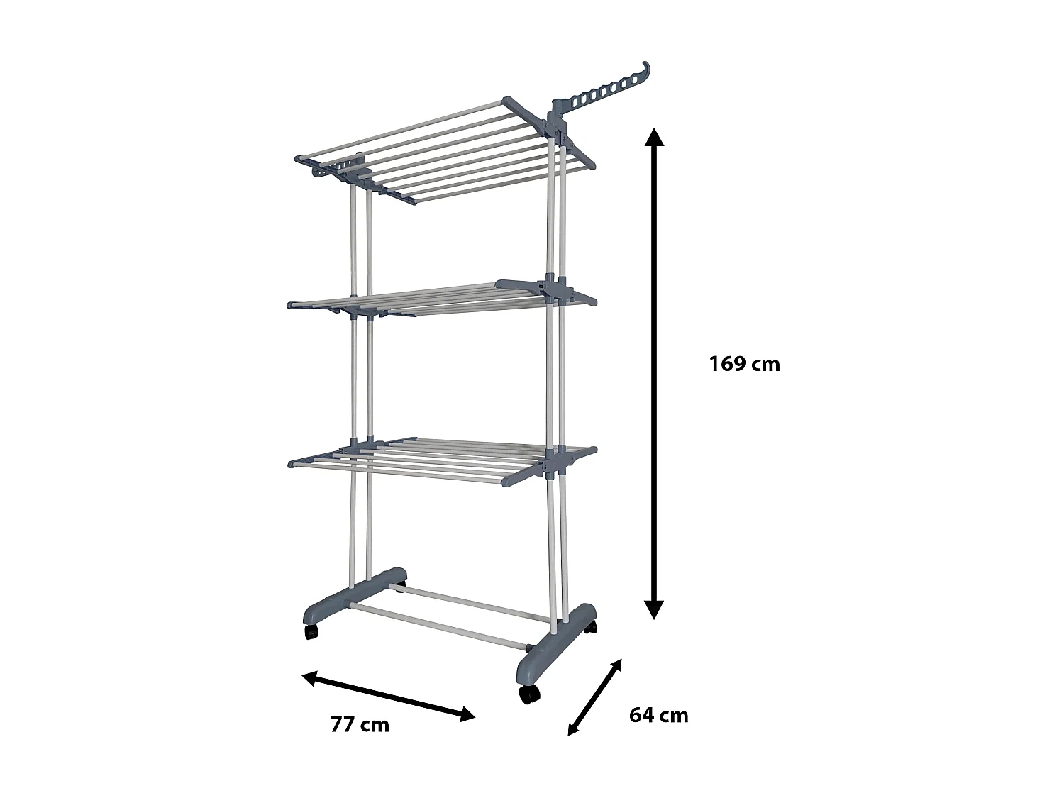 Stendibiancheria verticale pieghevole XXL 3 livelli