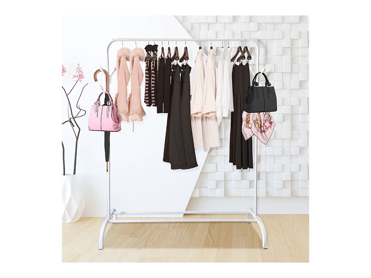 Stender Appendiabiti in Metallo 6 Grucce 150x110x40 Bianco Nyana Home