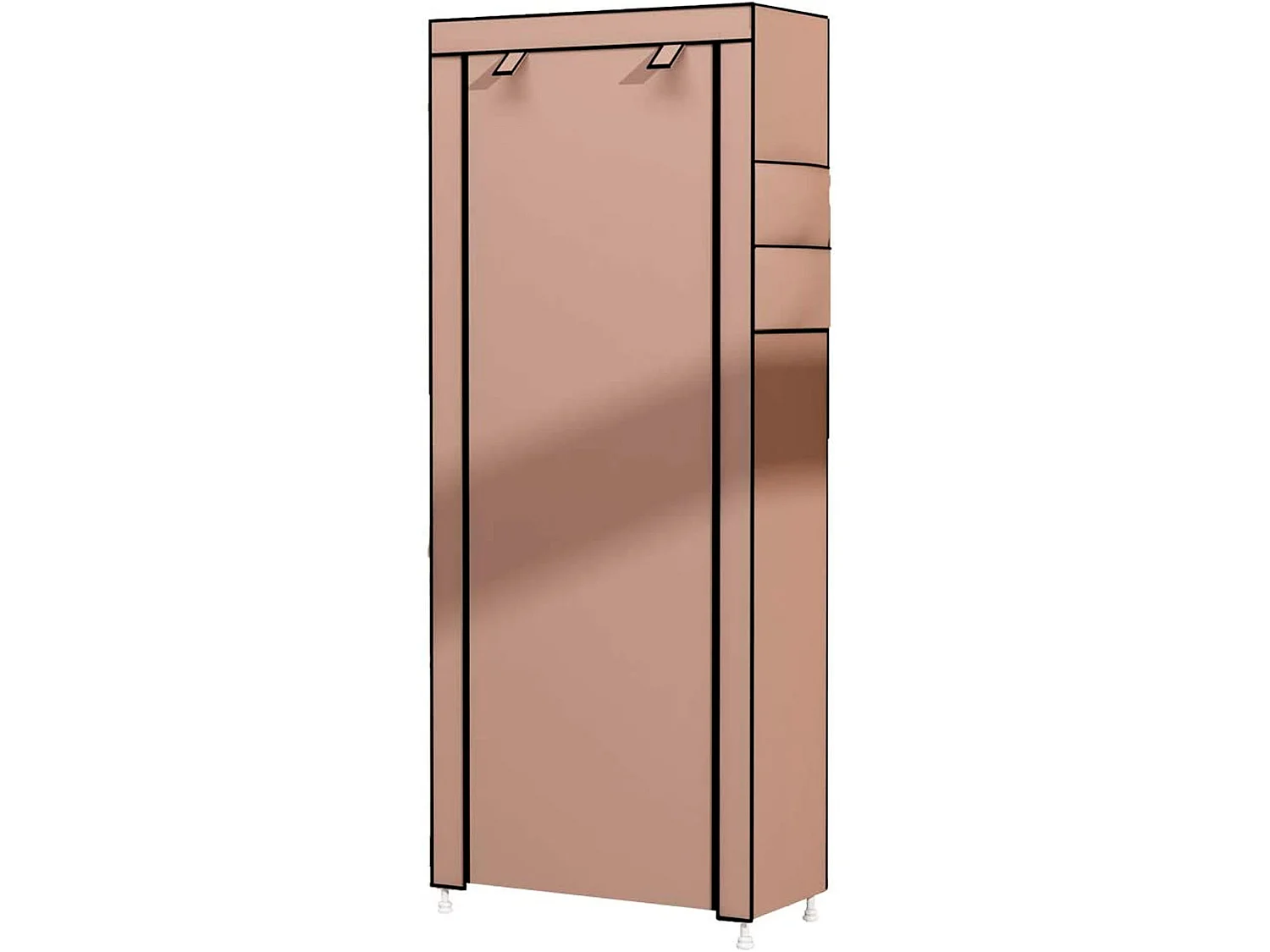 Armario Zapatero Tela para Zapatos con Puerta con Cremallera y Bolsillos Laterales 160x88x30 cm 27 pares