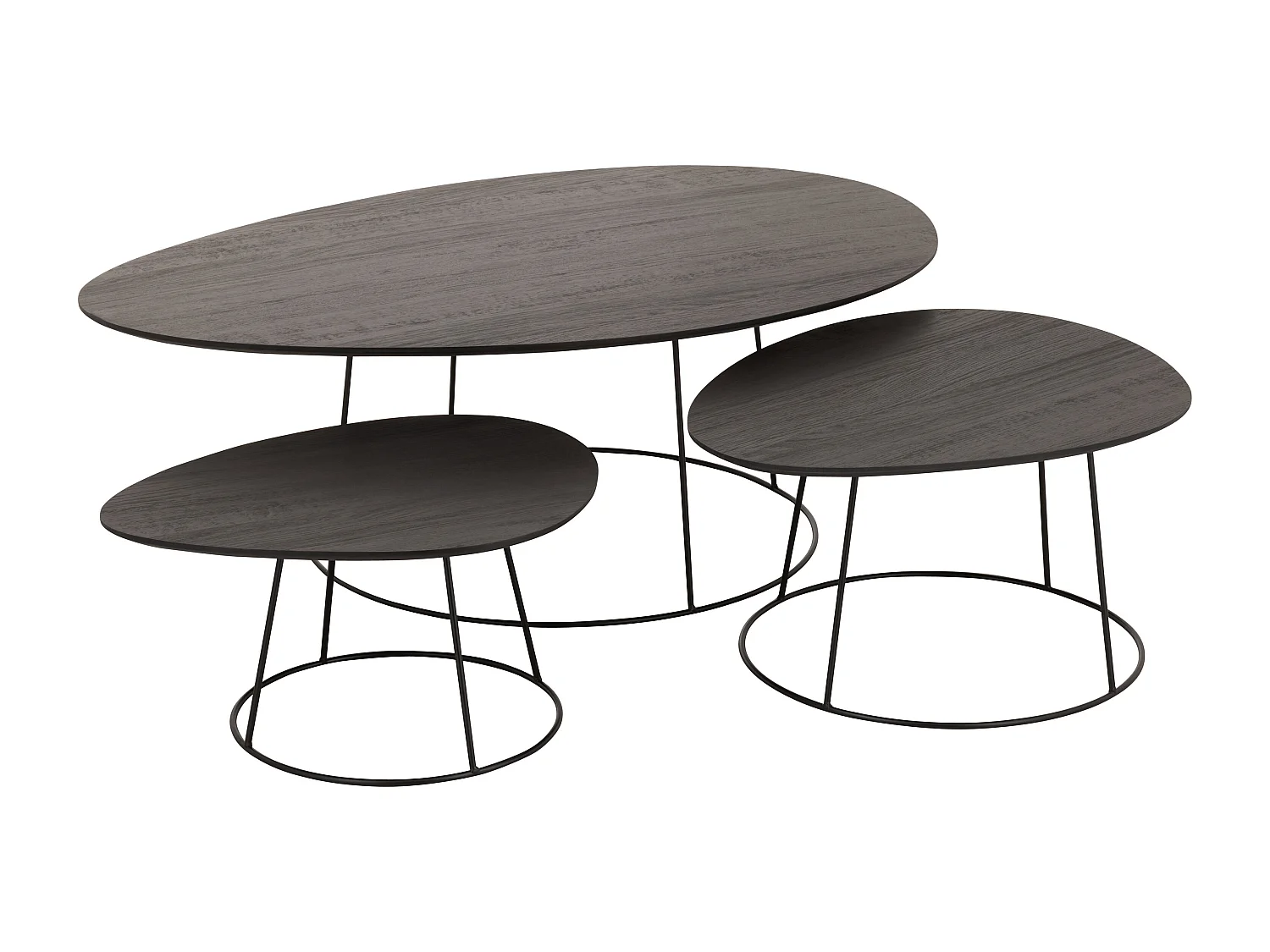 Table Basse Design "Mesla" 121cm Marron Foncé