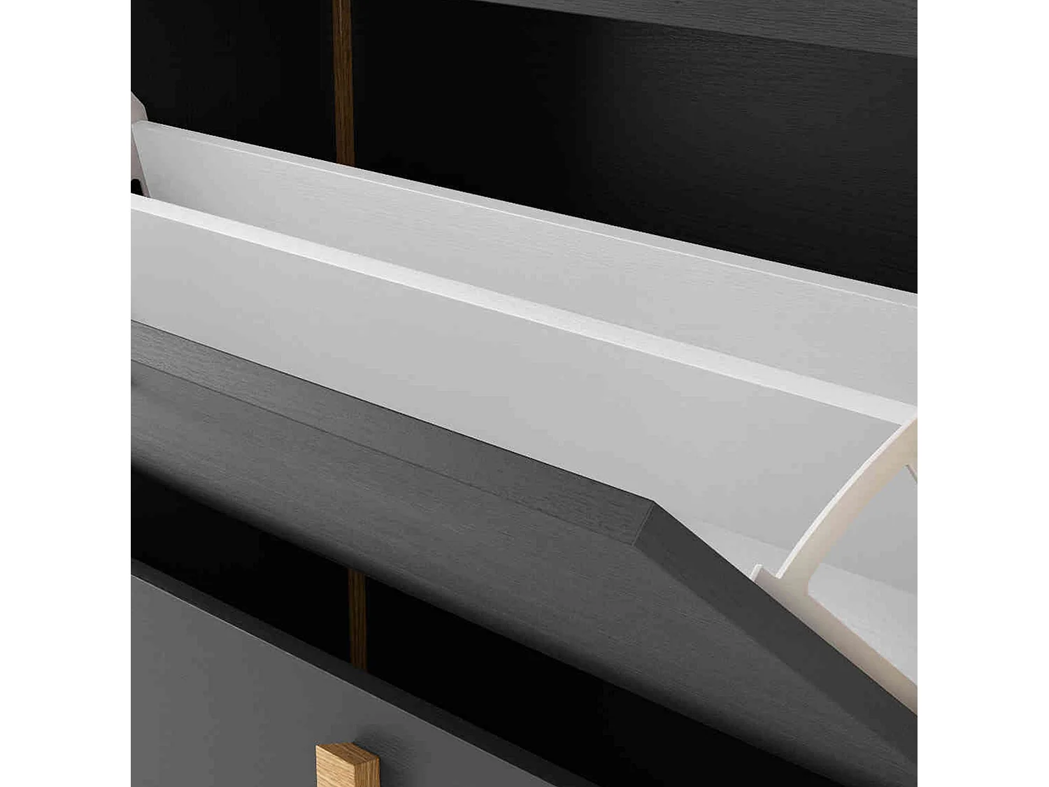 Meuble à chaussures 3 portes en bois anthracite - MC0039