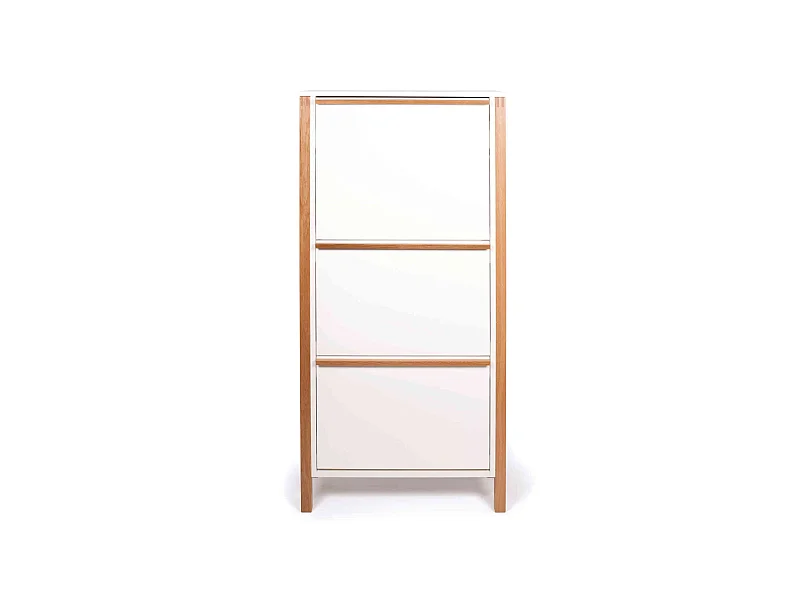 Meuble à chaussures 3 tiroirs en bois blanc - MC0050