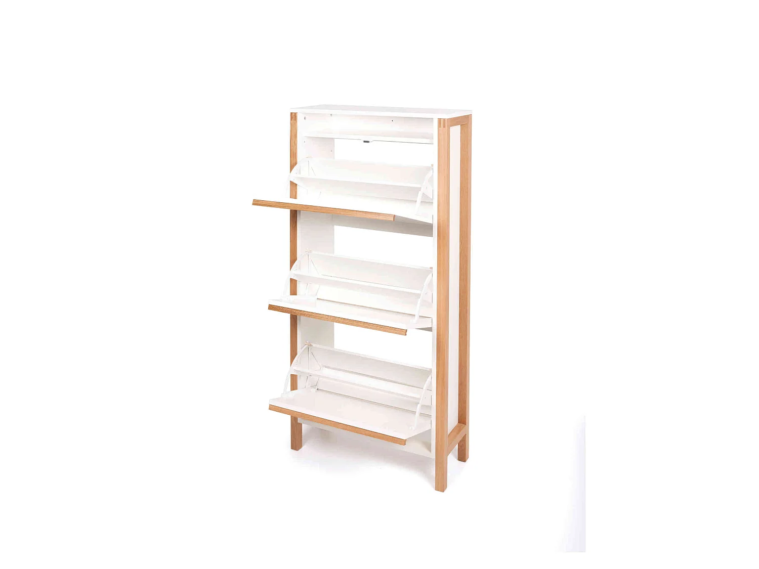 Meuble à chaussures 3 tiroirs en bois blanc - MC0050