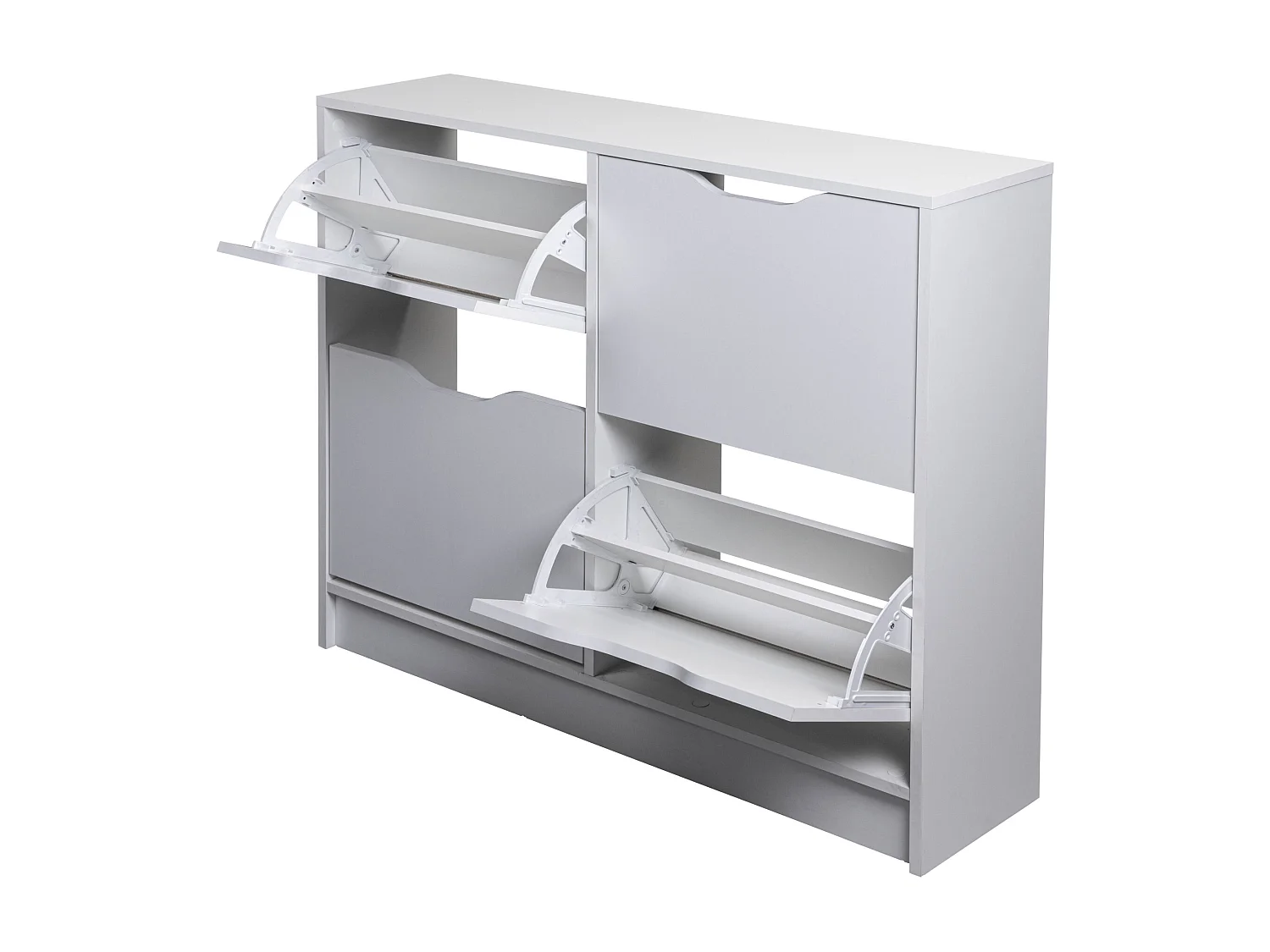 Meuble à chaussures 4 abattants en bois blanc - MC12026