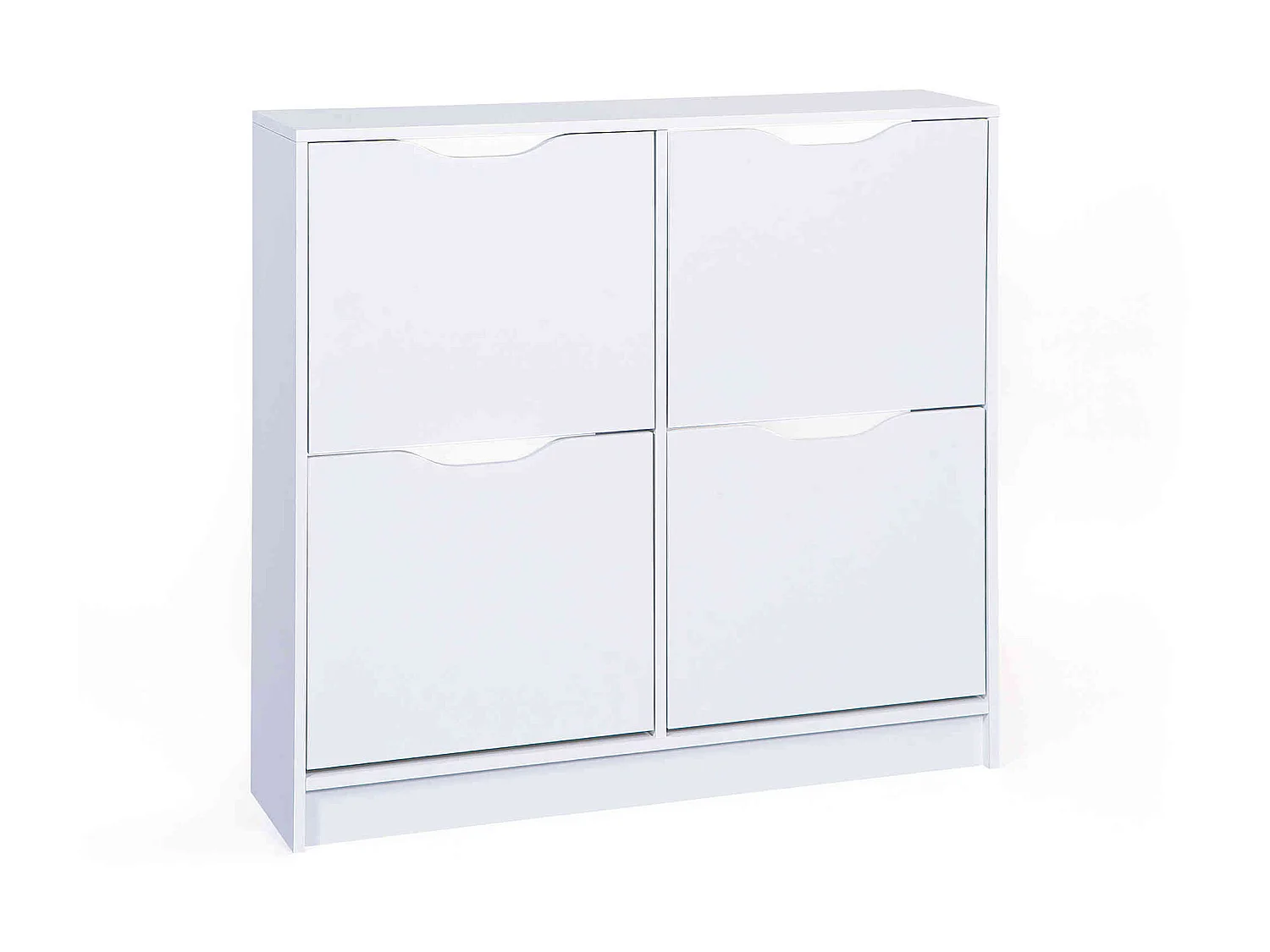 Meuble à chaussures 4 abattants en bois blanc - MC12026