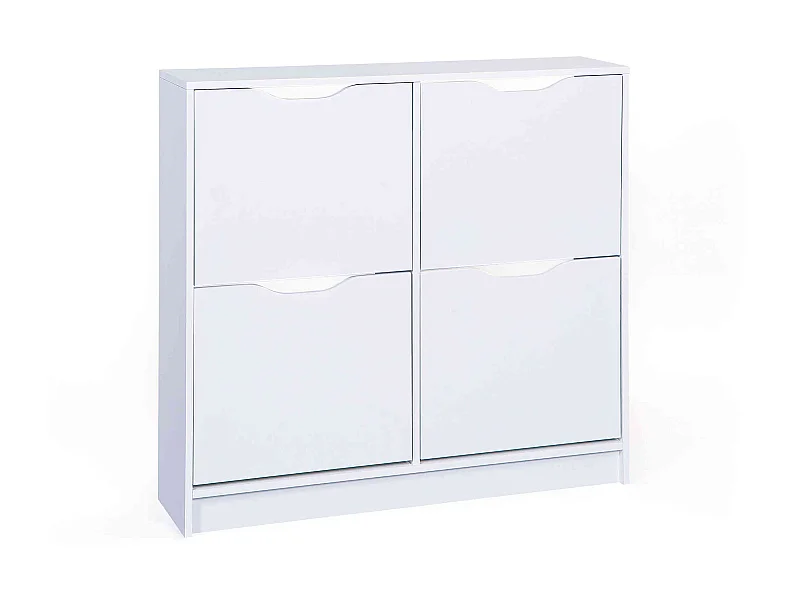 Meuble à chaussures 4 abattants en bois blanc - MC12026