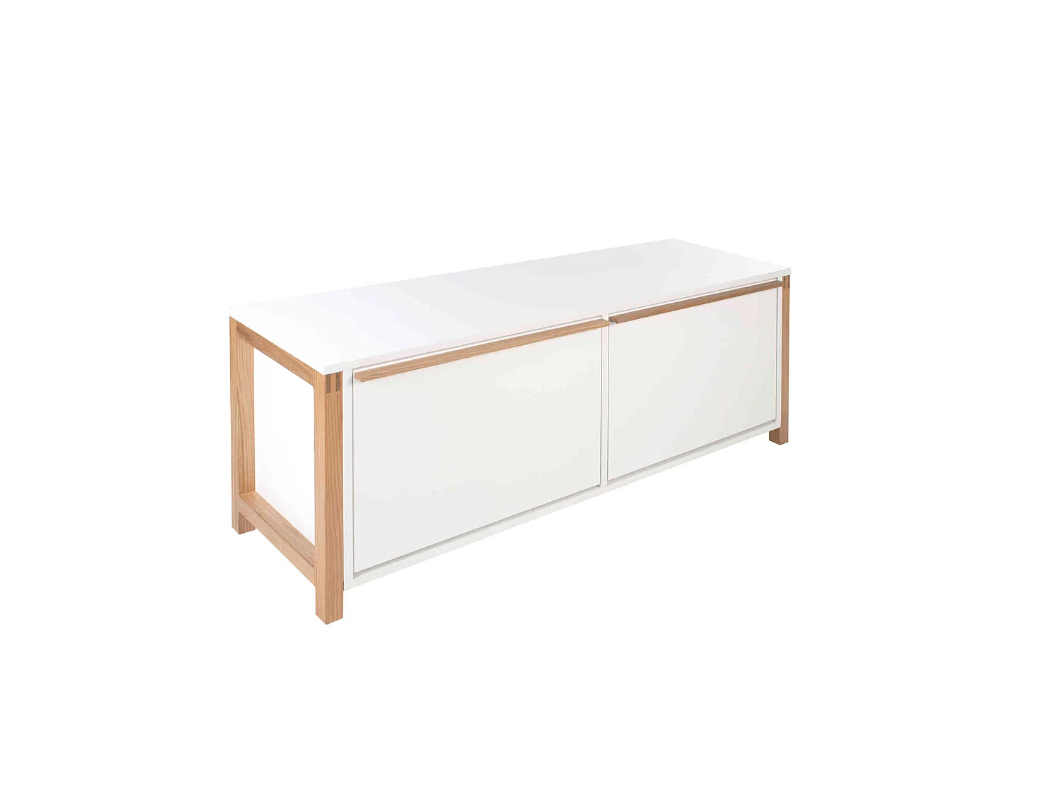 Meuble à chaussures 2 tiroirs en bois blanc - MC0052