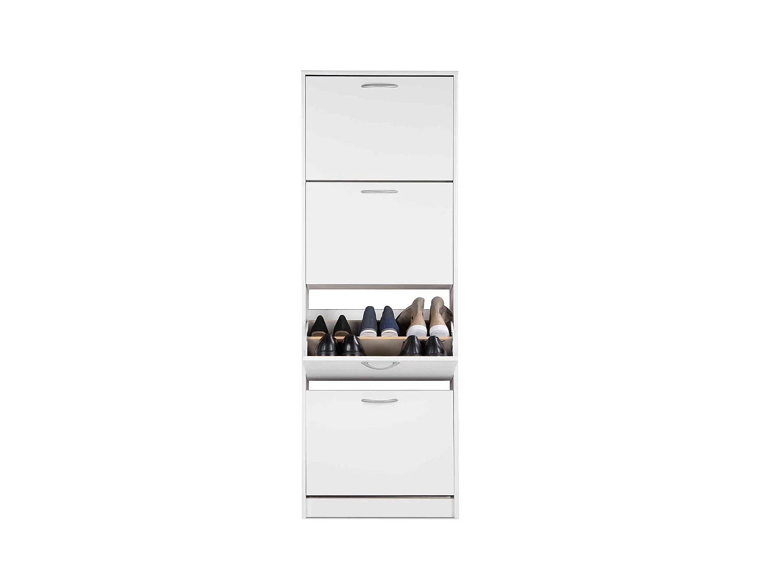 Meuble à chaussures 4 tiroirs en bois coloris blanc - MC7042