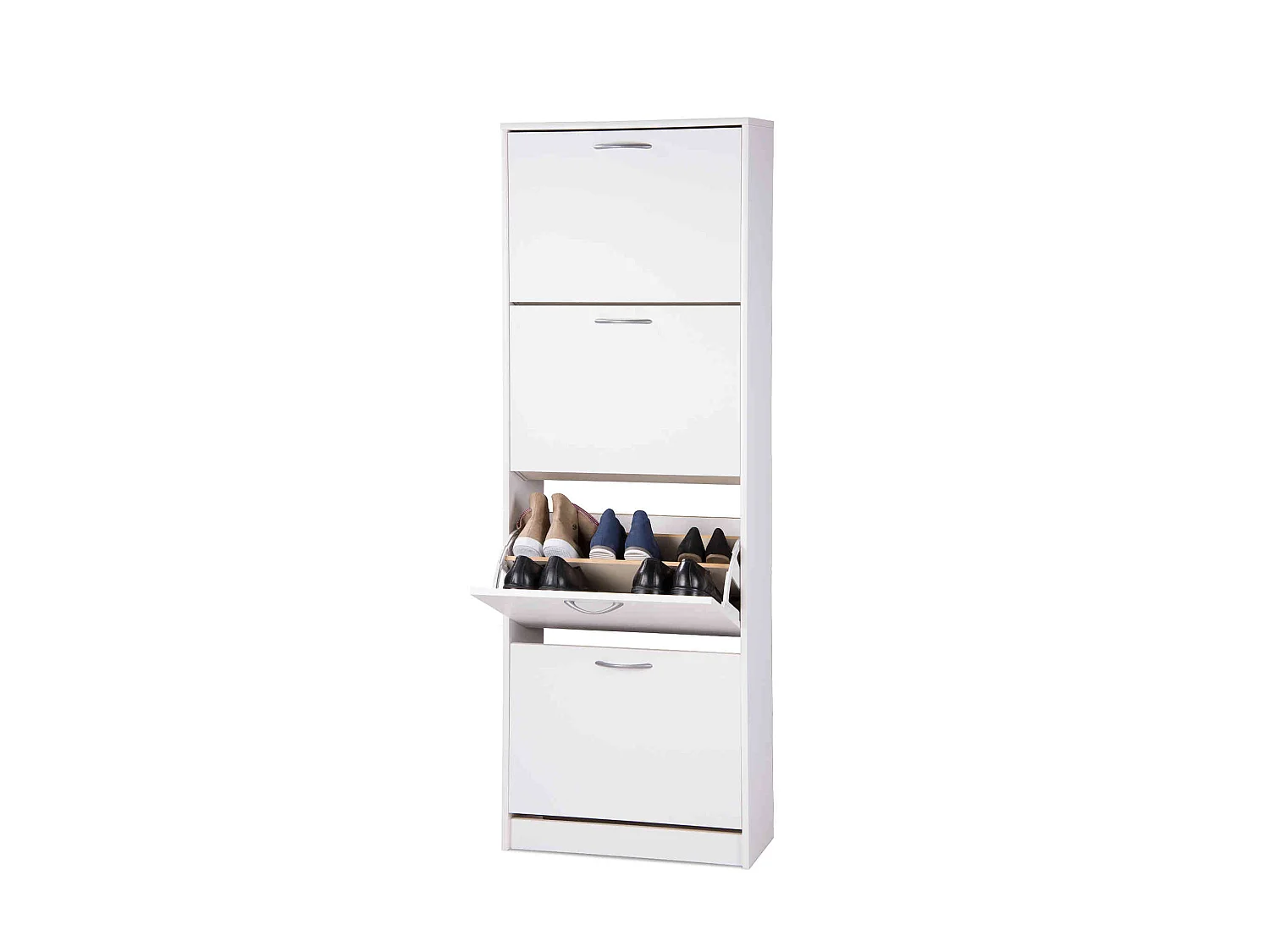 Meuble à chaussures 4 tiroirs en bois coloris blanc - MC7042