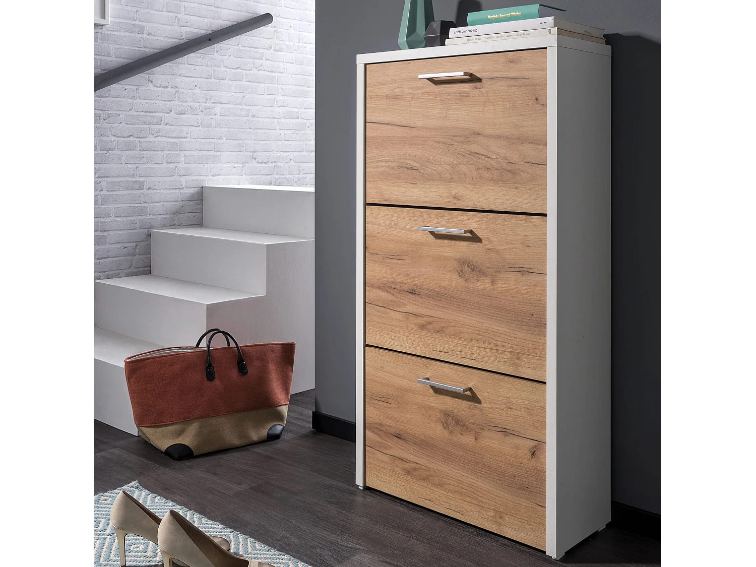 Meuble à chaussures en bois imitation chêne - MC7070