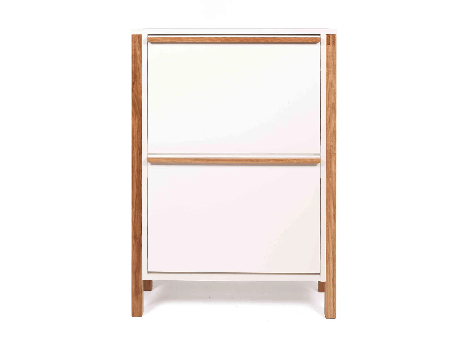 Meuble à chaussures 2 tiroirs en bois blanc - MC0051