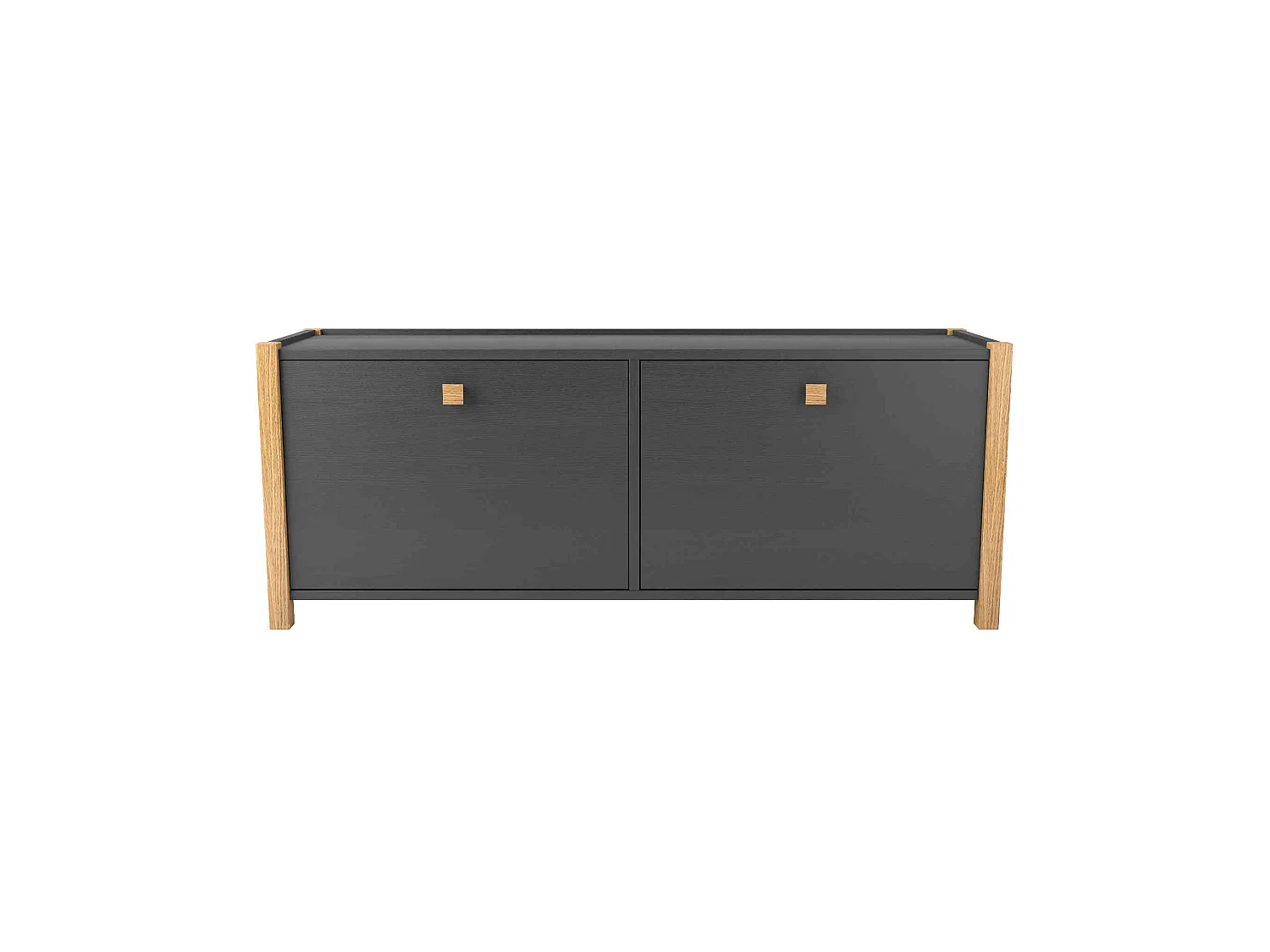 Meuble à chaussures 2 portes en bois anthracite - MC0037