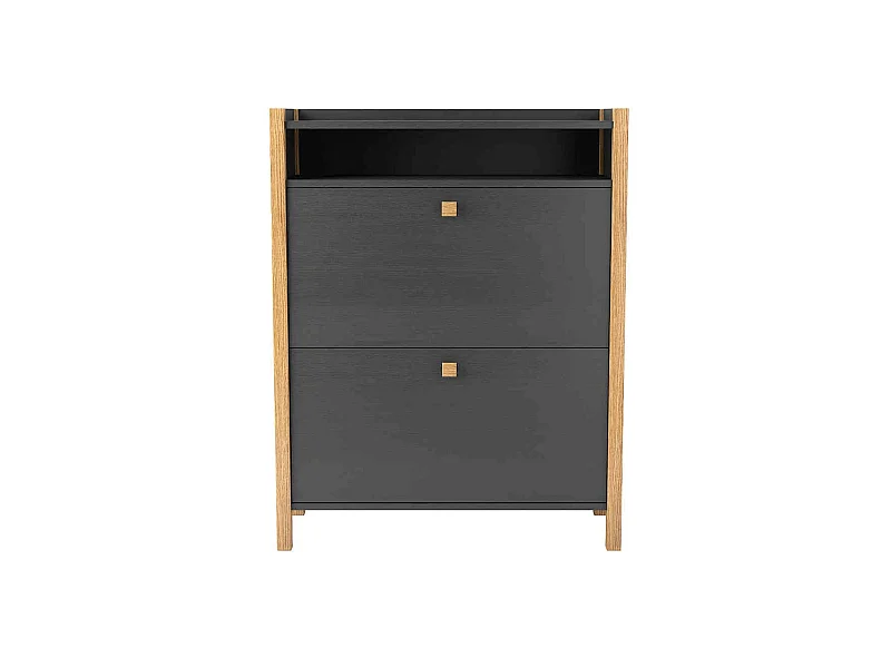 Meuble à chaussures 2 portes en bois anthracite - MC0038